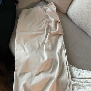 Long beige skirt with side split